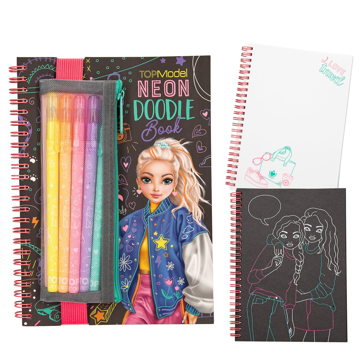 TOPModel Neon Doodle Colouring Book