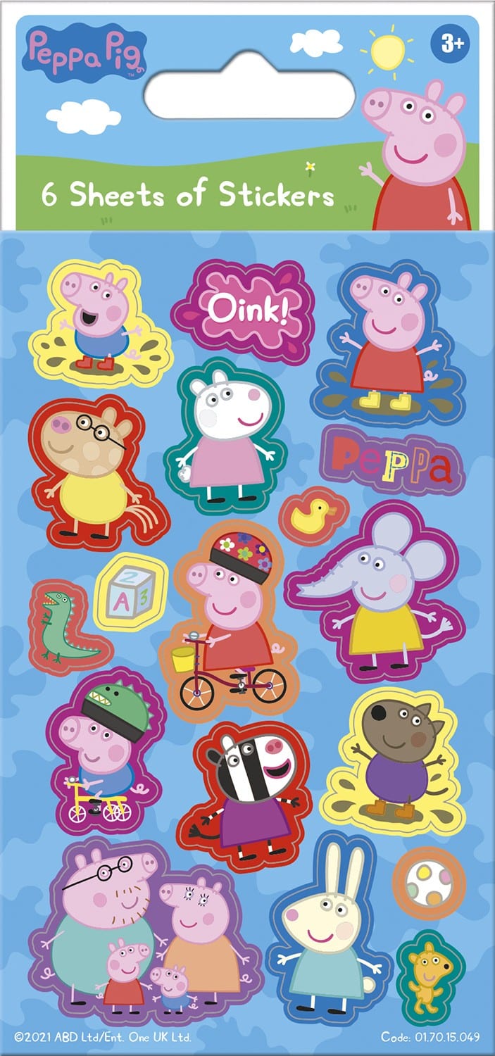 Peppa Pig 6 Sheet Sticker Pack