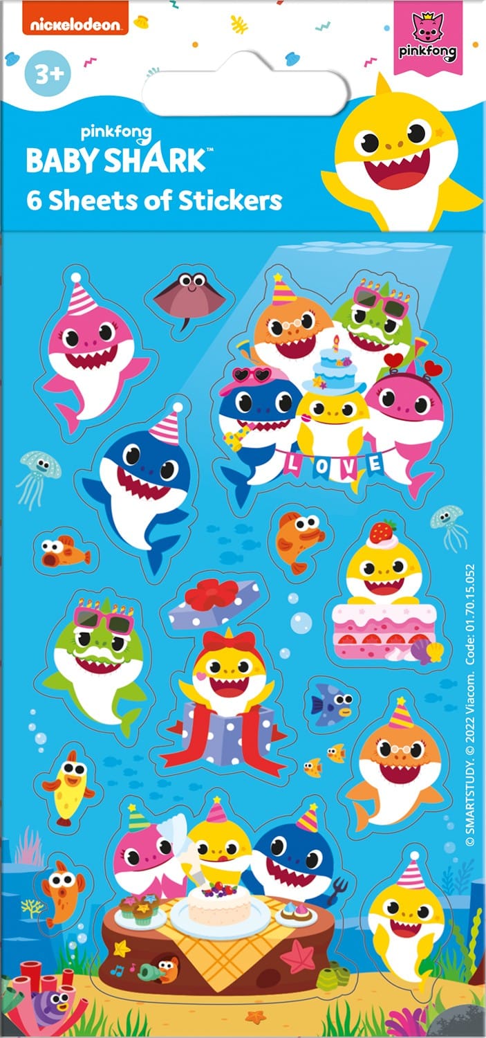 Baby Shark 6 Sheet Sticker Pack