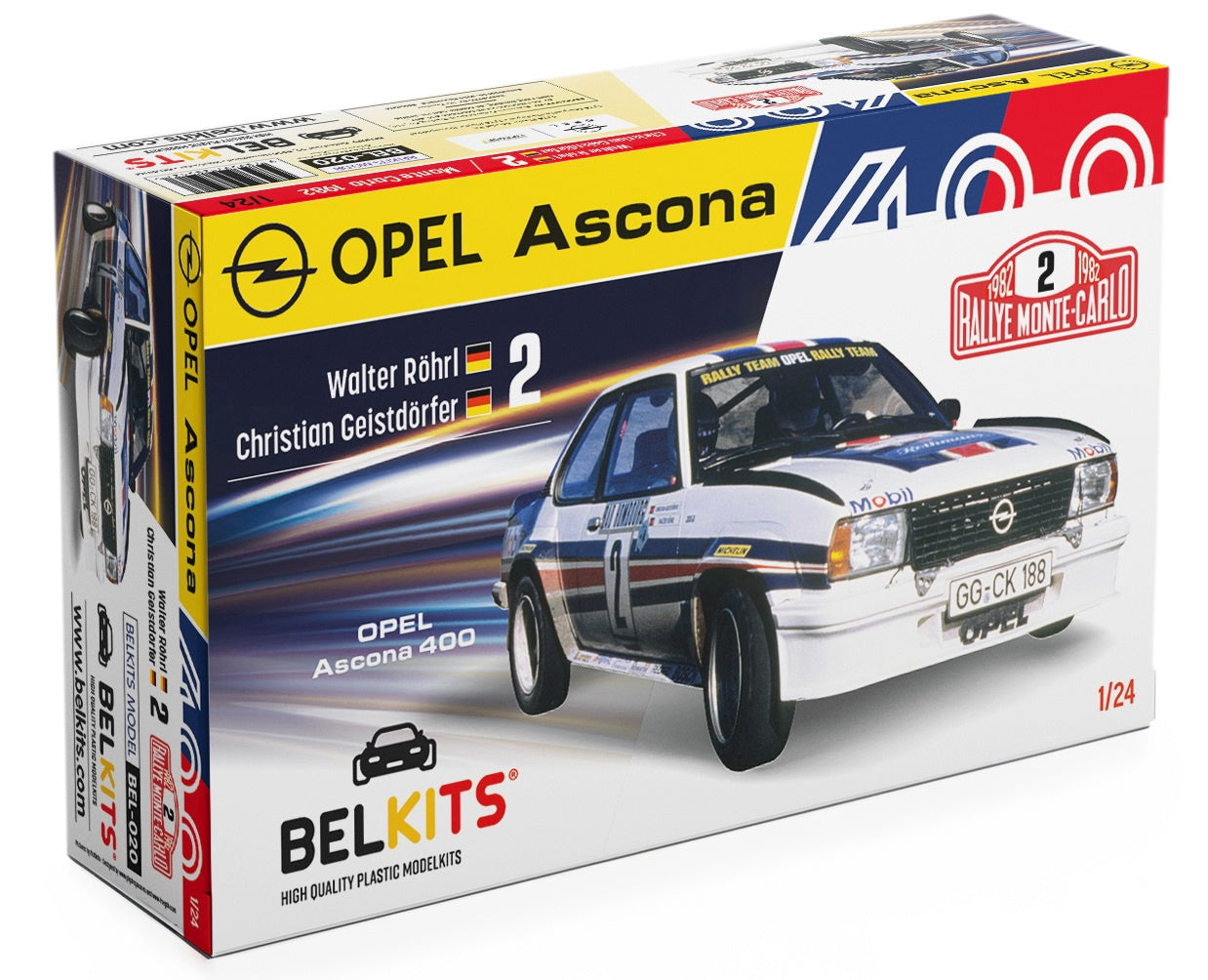 Belkits Opel Ascona 400 MC 1982 Rohl/Geistdor 1:24 Scale Model Kit
