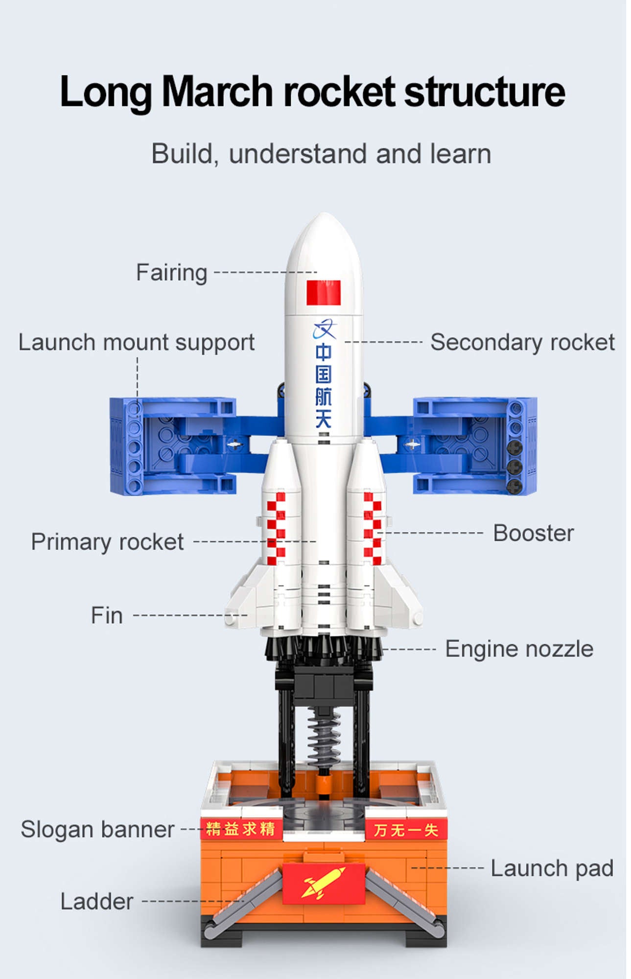 Cada Long March Rocket 434 Piece Construction Set