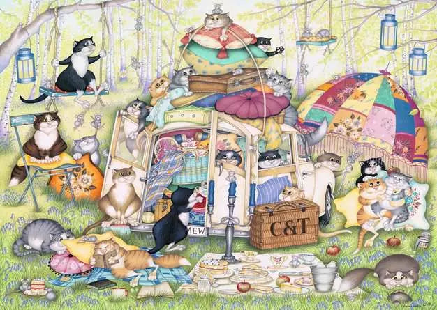 Crazy Cats Lazy Summer Afternoon 1000 Pce Jigsaw