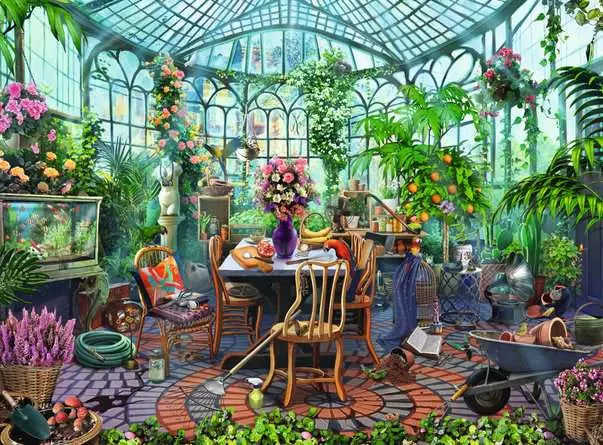 Greenhouse Mornings 500 Piece Jigsaw Puzzle