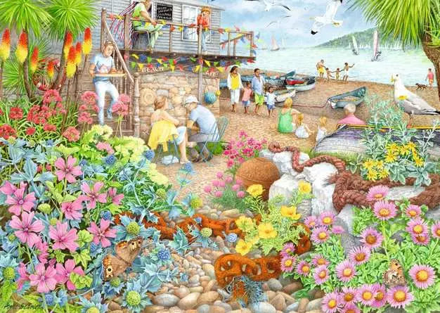 Beach Garden Cafe 1000 Piece Jigsaw Puzzle