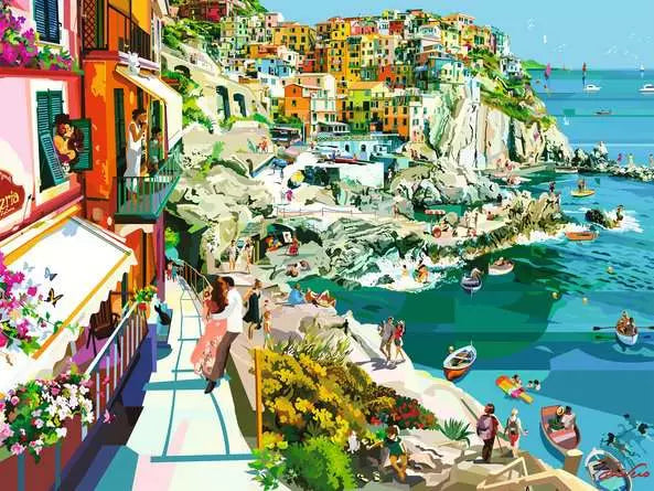 Romance in Cinque Terre 1500 Piece Jigsaw Puzzle