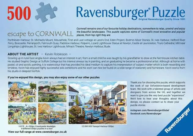 Escape to Cornwall 500 Piece Jigsaw Puzzle