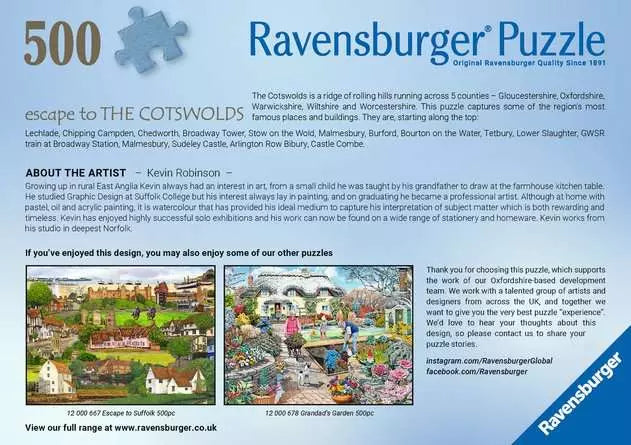 Escape to the Cotswolds 500 Piece Jigsaw Puzzle
