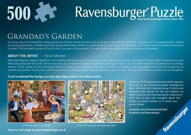 Grandads Garden 500 Piece Jigsaw Puzzle