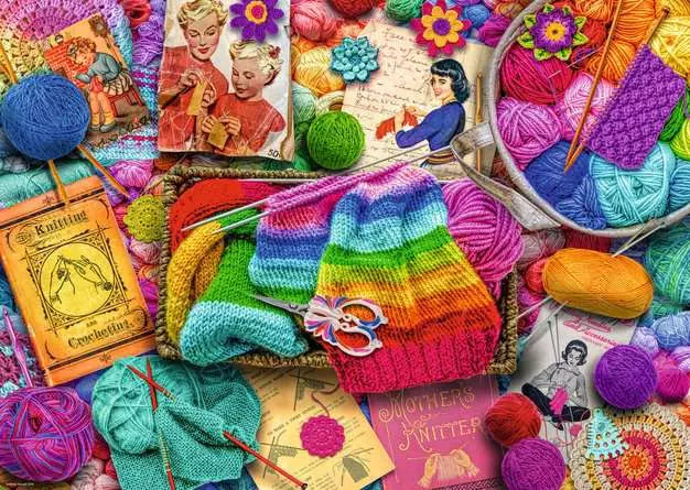 Vintage Knitting & Crochet 1000 Piece Jigsaw