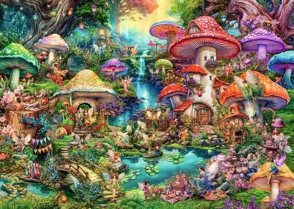 Merry Mushroom Village 1000 Piece Jigsaw Puzzle
