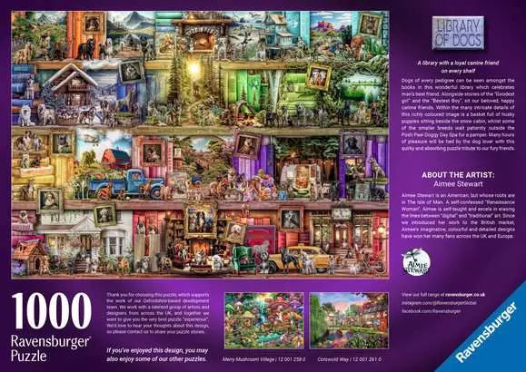 Library of Dogs 1000 Piece Jigsaw Puzzle