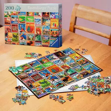 Travel Stamps 200 Piece Jigsaw Puzzle