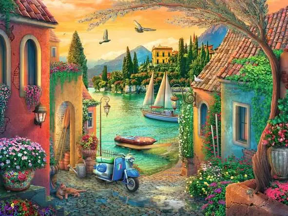 European Villa Views 750 Piece Jigsaw Puzzle