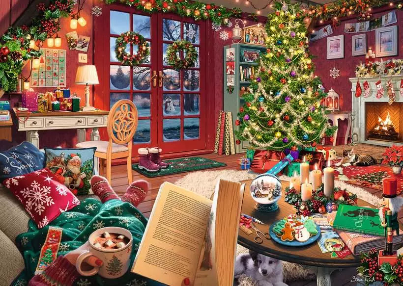 Cozy Christmas Retreat 500 Piece Jigsaw Puzzle