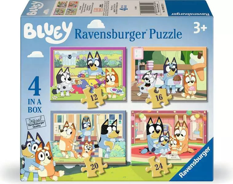 Bluey 4 in a box 12/16/20/24 Piece Jigsaw Puzzles