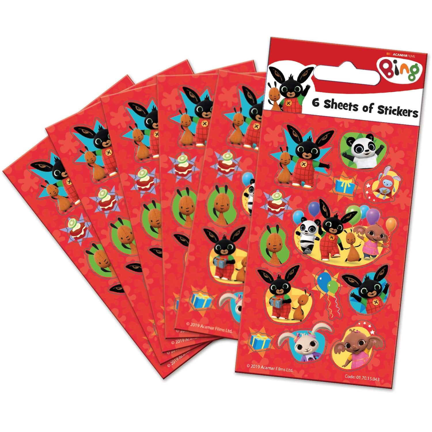 Bing 6 Sheet Sticker Pack