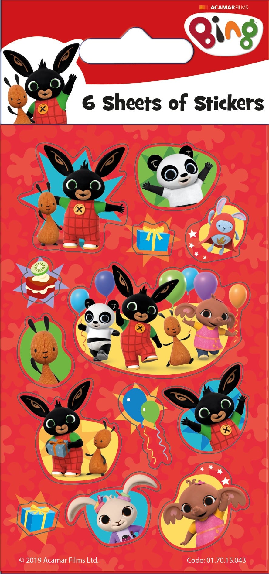 Bing 6 Sheet Sticker Pack
