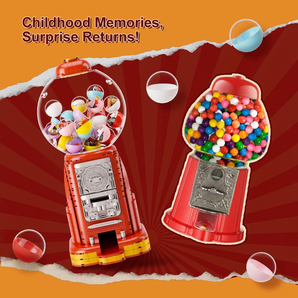 Pantasy Retro Collection: Gumball Machine Brick Construction Set