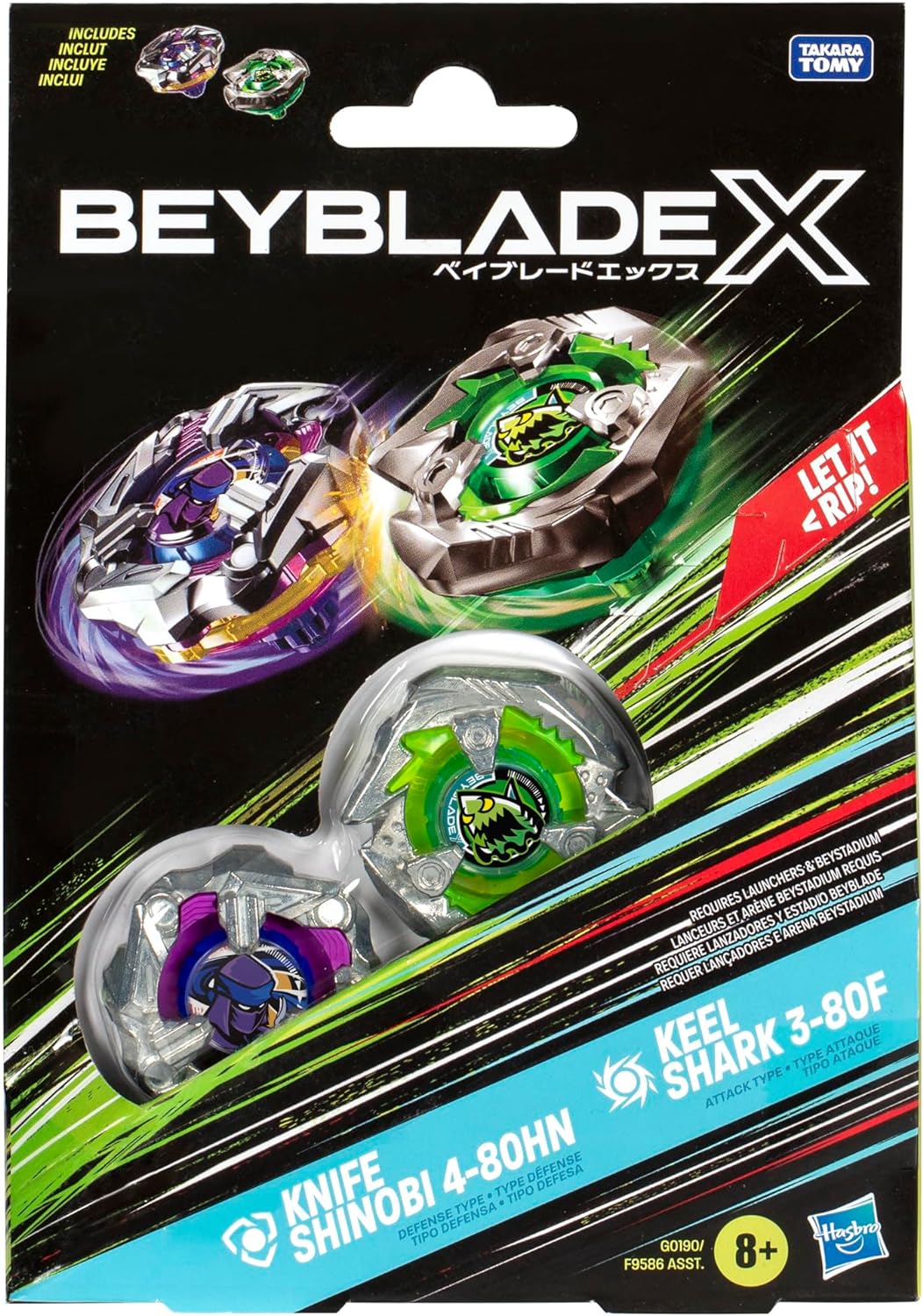 Beyblade X Knife Shinobi & Keel Shark Dual Pack