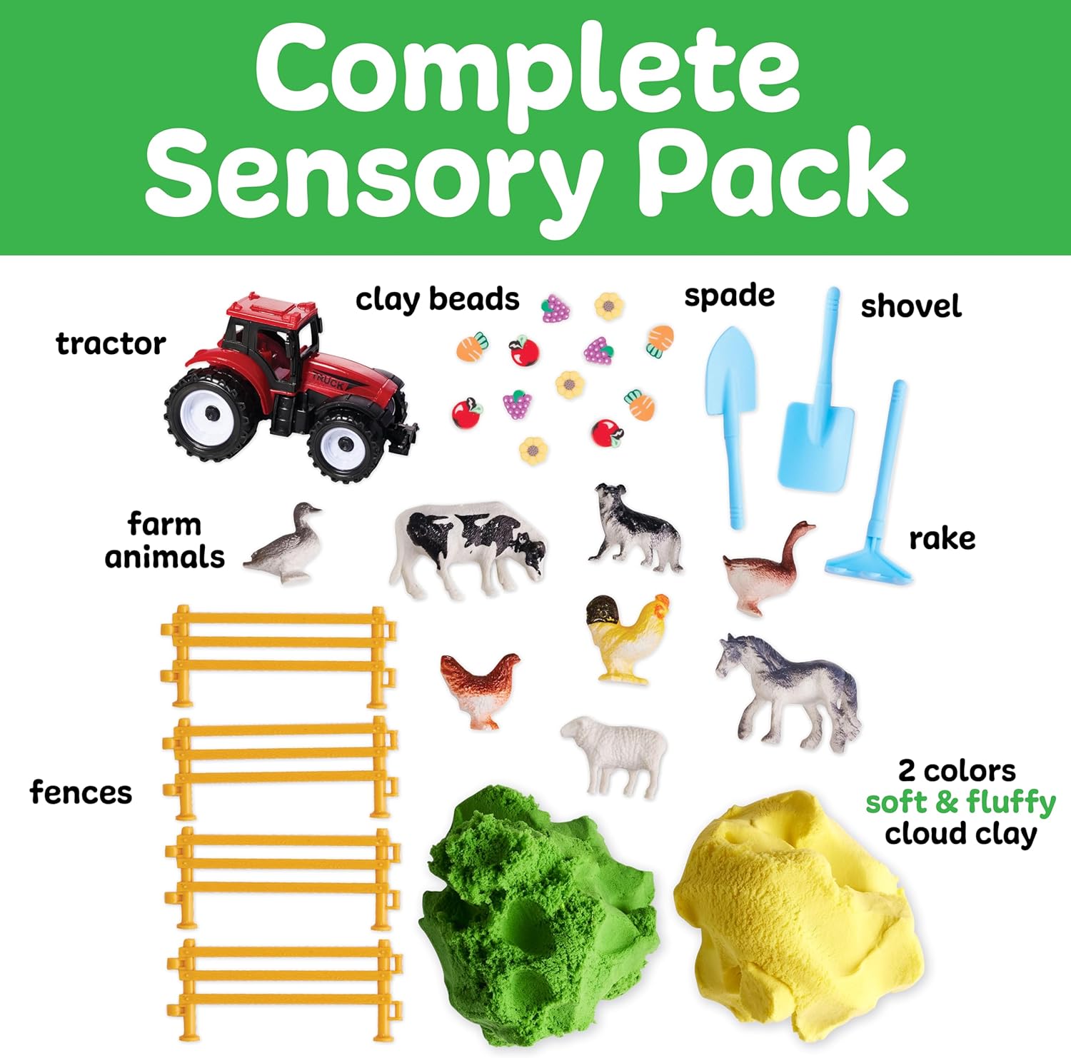 Stretchy Cloud Clay Farm Sensory Pack