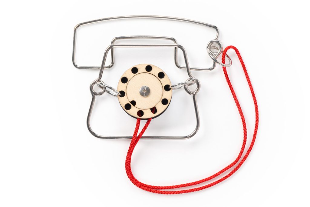 Wire Puzzle Metal Telephone