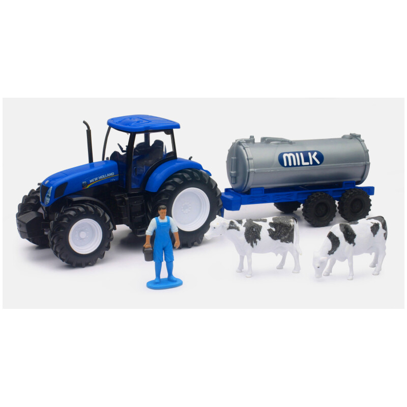 New Holland 1:32 Scale Tractor with Trailer and Food Crates