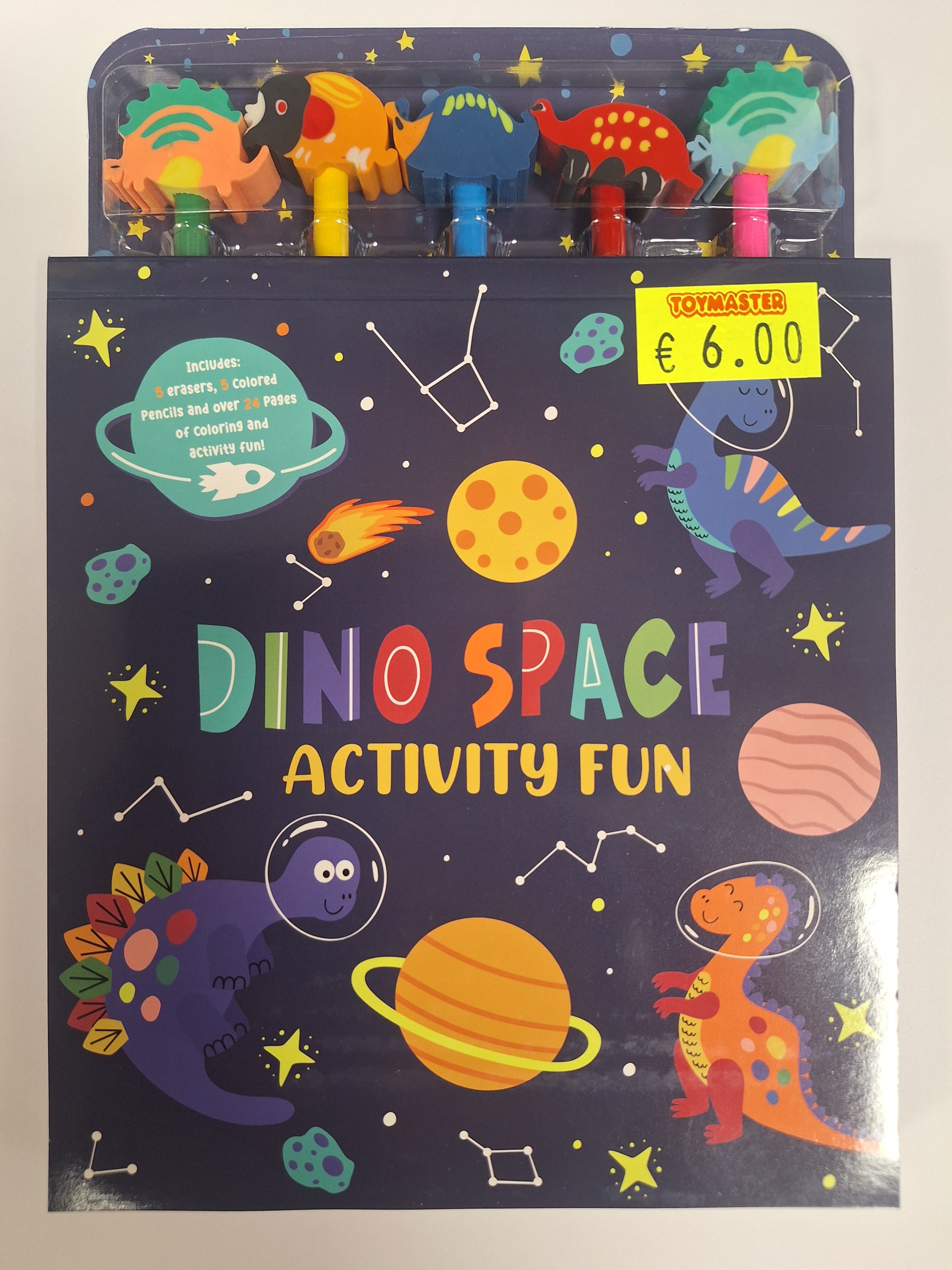 Dino Space Activity Book with Colouring Pencils