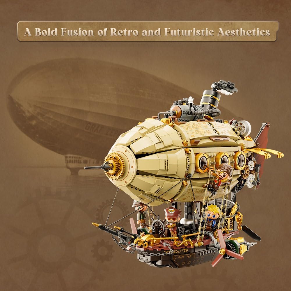 Pantasy Steampunk Airship 1949 Piece Brick Set