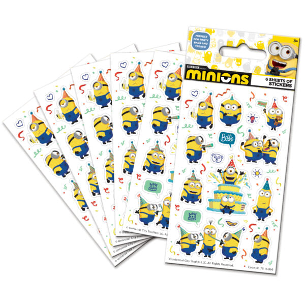 Minions 6 Sheet Sticker Pack