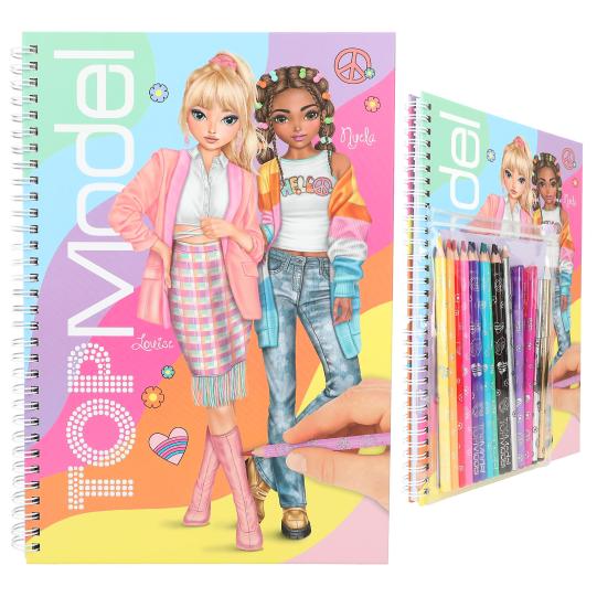 TOPModel Colouring Book with Pencils