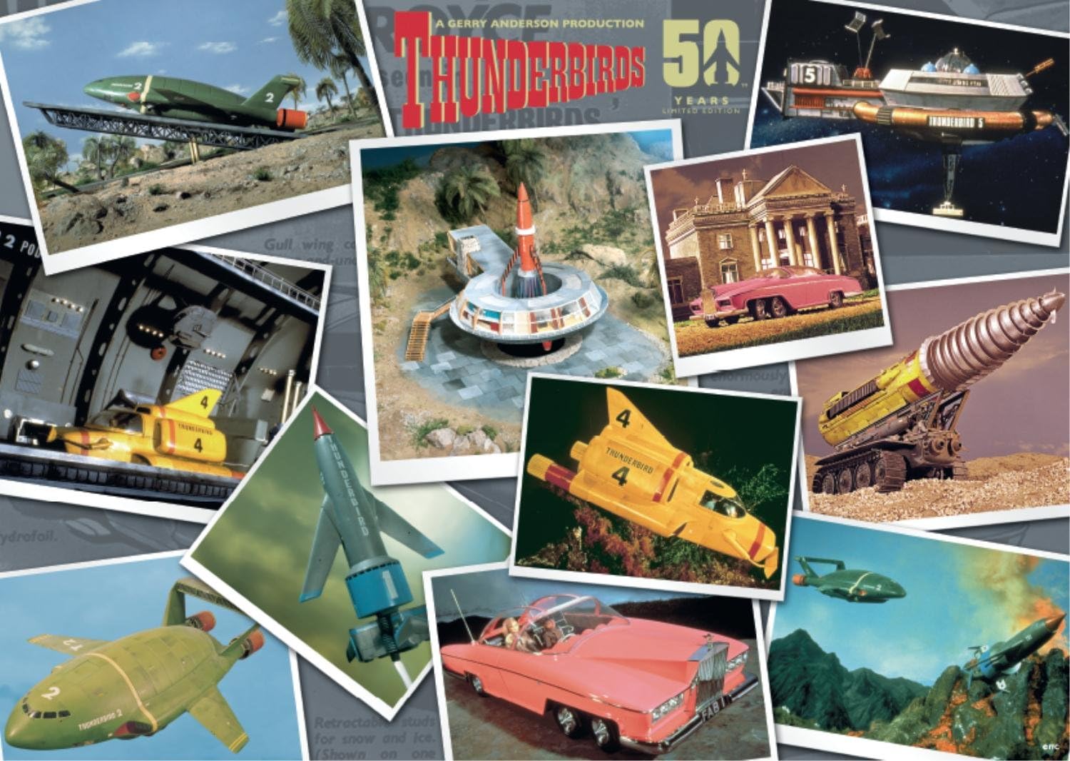 Thunderbirds 3 x 500 Piece Jigsaw Puzzle Set 50 Years Limited Edition