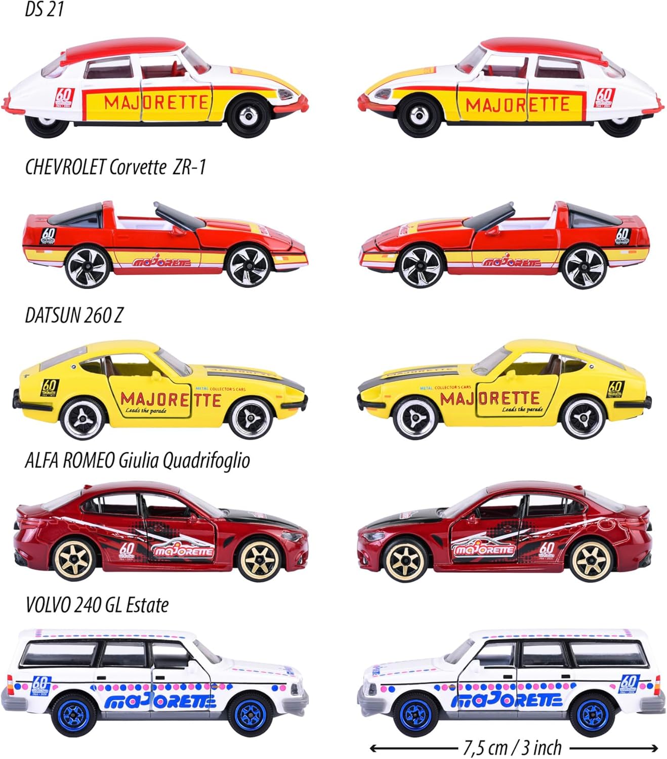 Majorette 60th Anniversary 5 Car Set