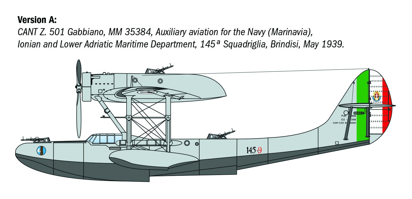 Italeri CANT Z.501 Gabbiano 1:72 Scale Kit