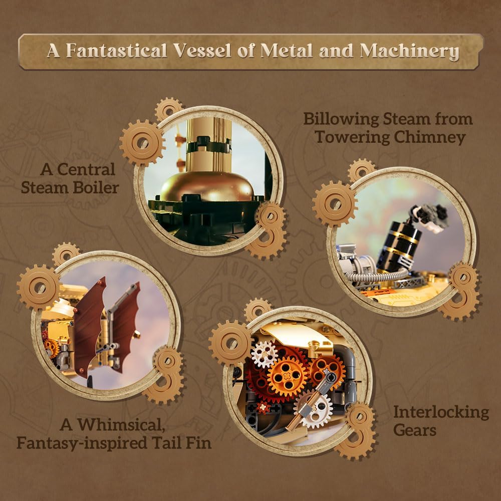 Pantasy Steampunk Airship 1949 Piece Brick Set
