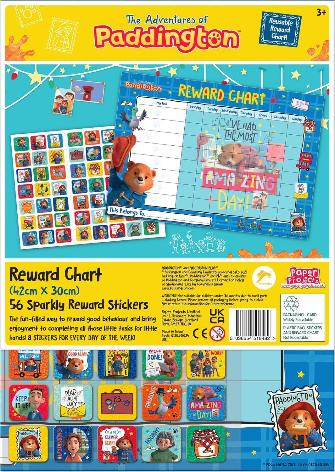 Paddington Bear Reward Chart & Stickers
