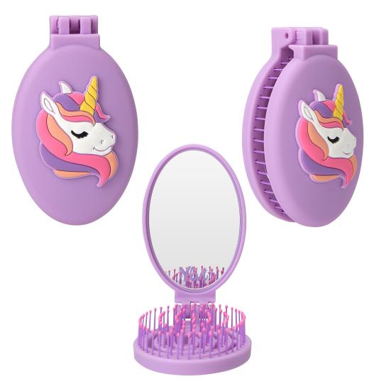 Ylvi Folding Hairbrush with Unicorn