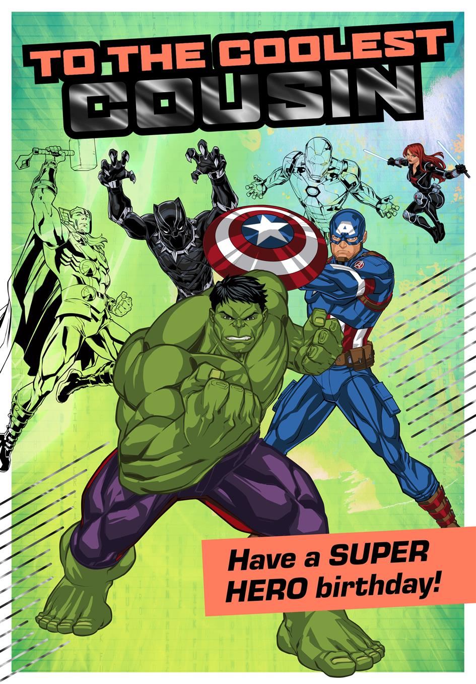 Hallmark Marvel Avengers Cousin Birthday Card