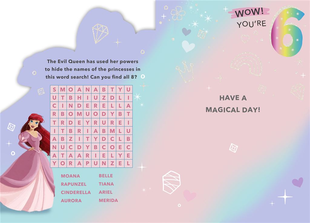 Hallmark Disney Princess 6th Birthday Card