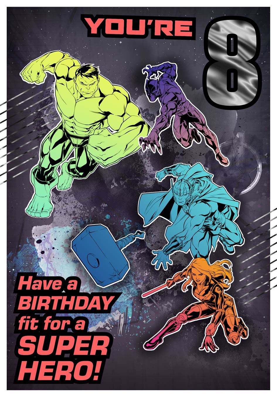 Hallmark Marvel Avengers 8th Birthday Card