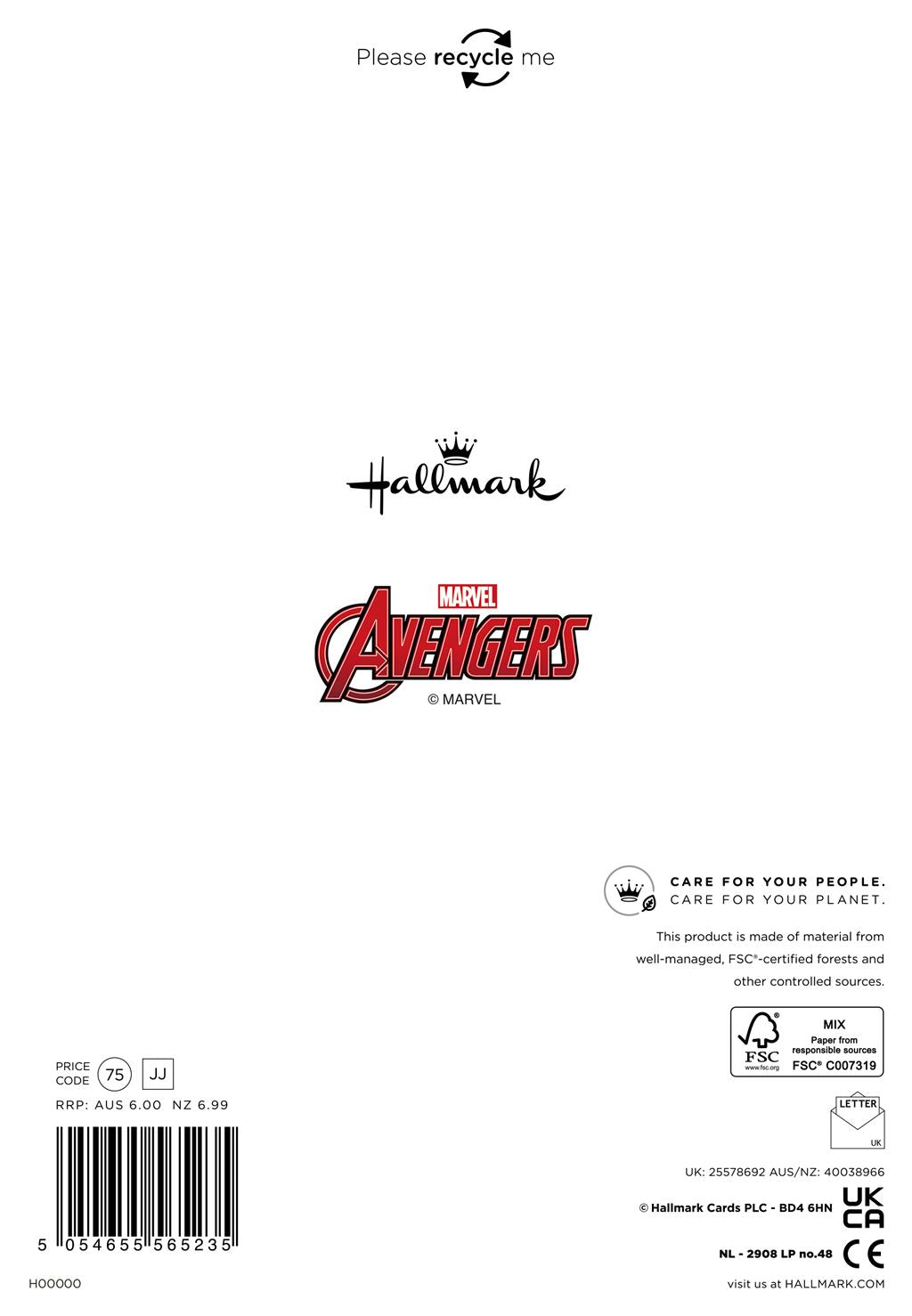 Hallmark Marvel Avengers 8th Birthday Card