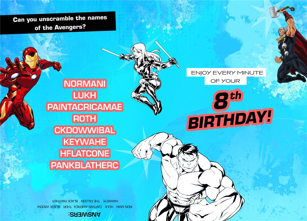 Hallmark Marvel Avengers 8th Birthday Card