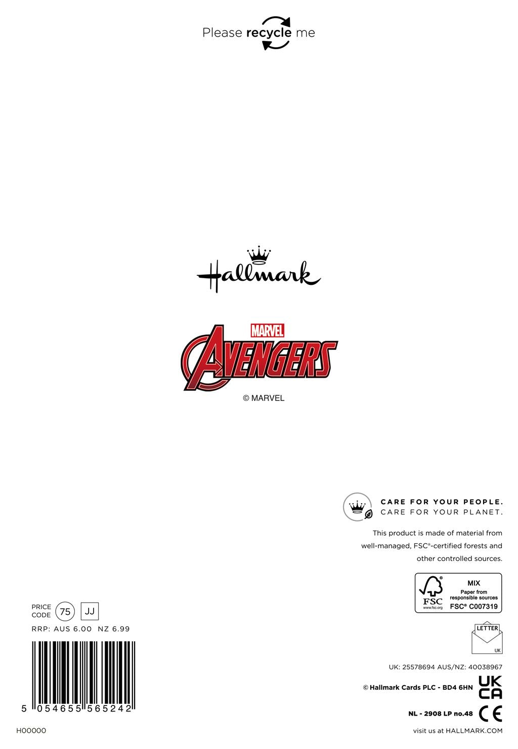 Hallmark Marvel Avengers 9th Birthday Card