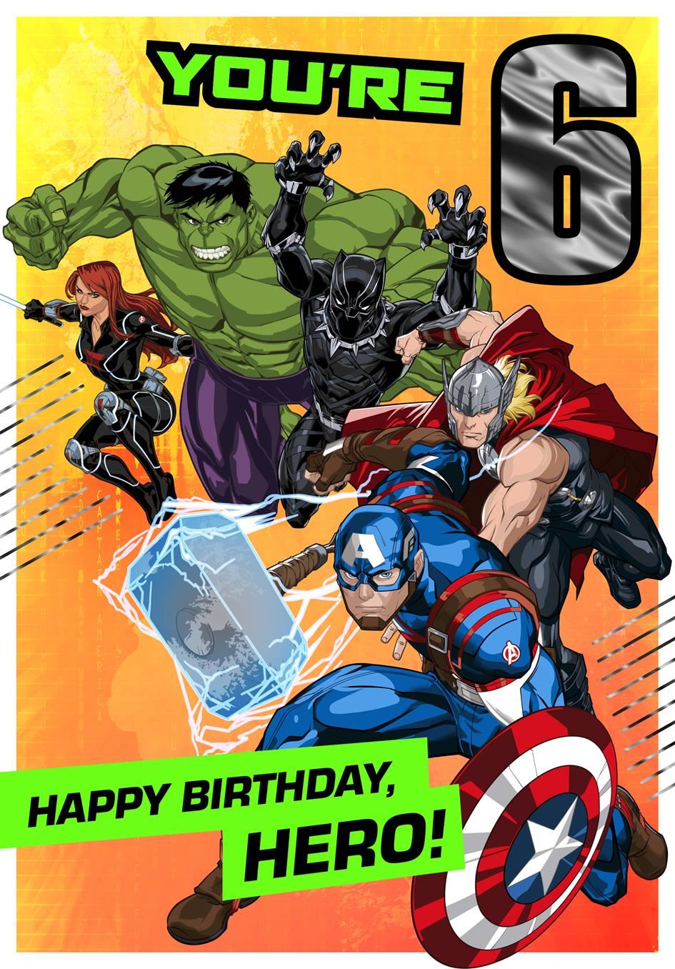 Hallmark Marvel Avengers 6th Birthday Card