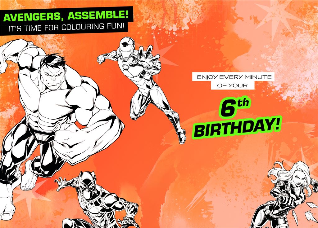 Hallmark Marvel Avengers 6th Birthday Card