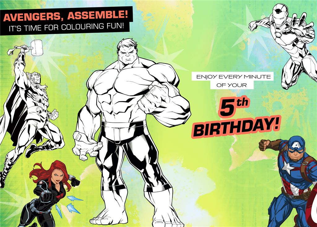 Hallmark Marvel Avengers 5th Birthday Card
