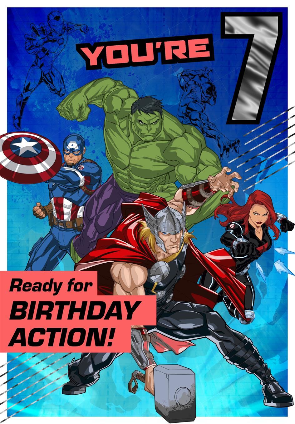 Hallmark Marvel Avengers 7th Birthday Card