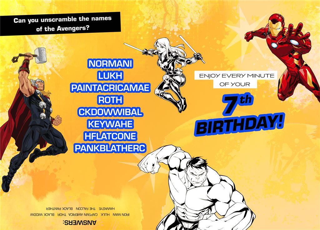 Hallmark Marvel Avengers 7th Birthday Card