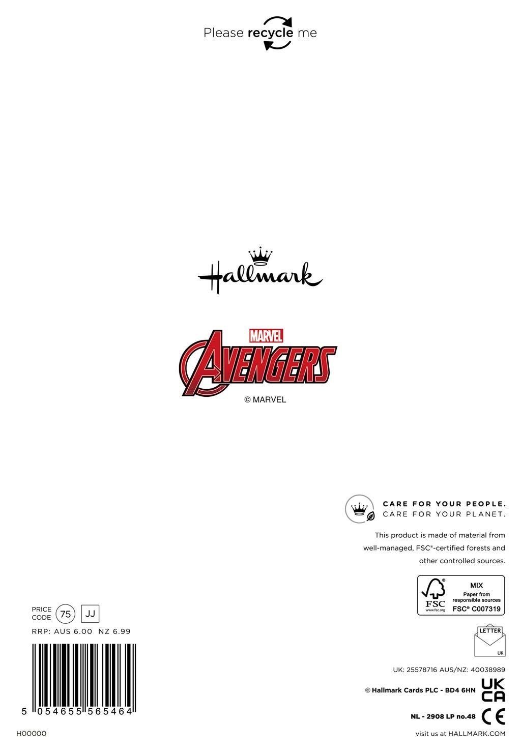 Hallmark Marvel Avengers 7th Birthday Card