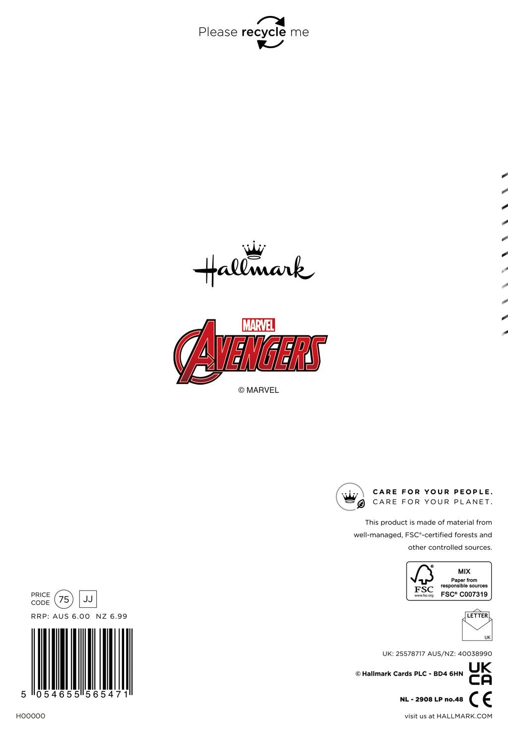 Hallmark Marvel Avengers Son Birthday Card