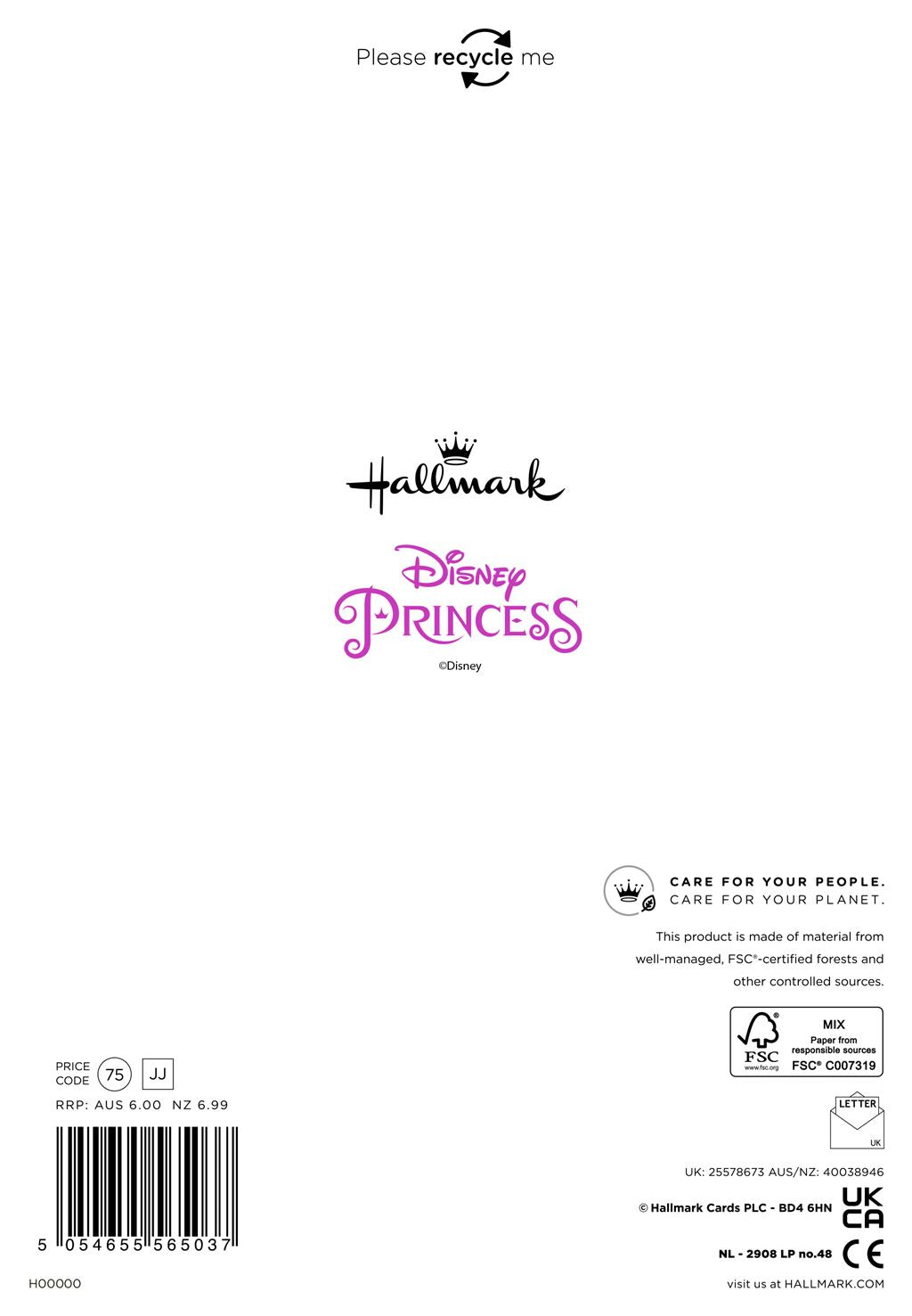 Hallmark Disney Princess 3rd Birthday Card